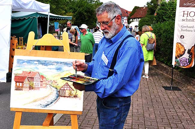650 Jahr-Feier Kleinsassen. Plein Air-Malerei zum Zuschauen